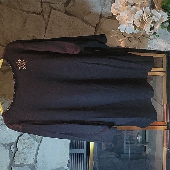 Quacker Factory 3/4 Sleeve Top Size 3X Angels with Trumpets - Picture 5 of 6